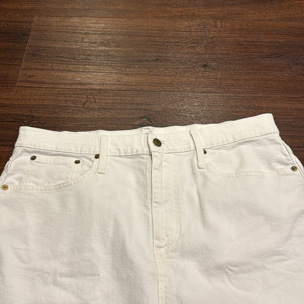 J.Crew NWT White Denim MIDI Skirt. - Picture 3 of 7